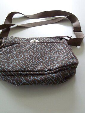 Baggallini Crossbody  Bag Blue & Brown Graphic Print New